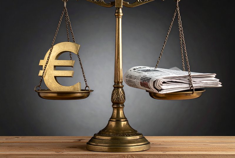   Firefly_una bilancia con da una parte il simbolo dell'euro, dall'altra un giornale o un libro 827898 